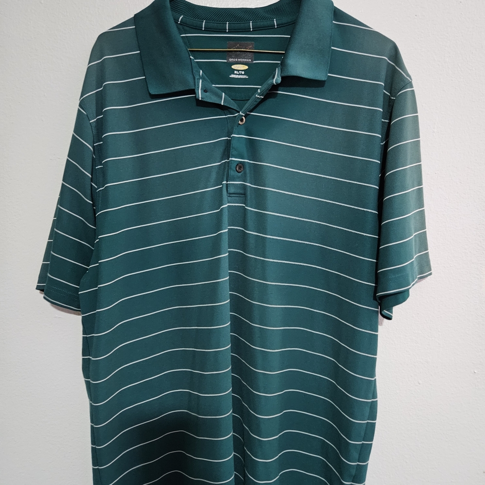 Greg Norman Collection Teal Stripe Polo Shirt